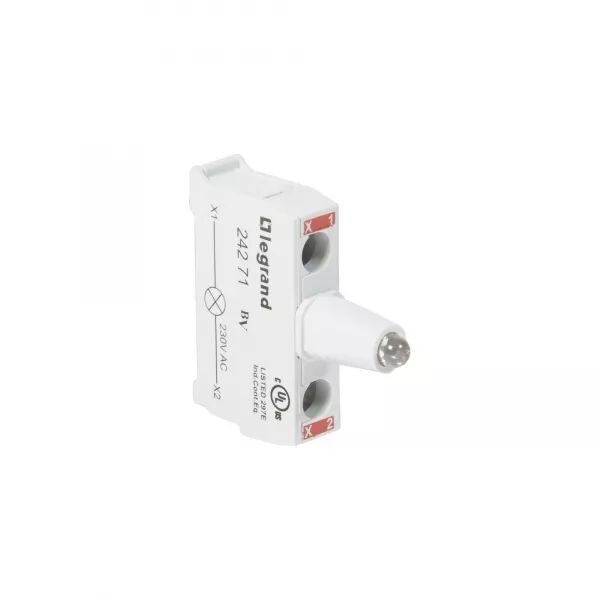 BLOC LUMINEUX LEDS OSMOZ POUR BO�TE � BOUTONS - RACCORDEMENT � VIS - 230V~ ROUGE