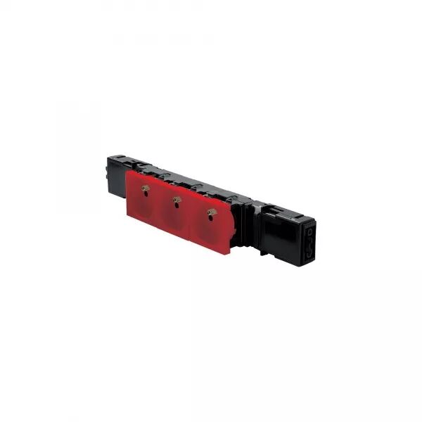 Bloc prise pour goulotte Logix 45 - 3x2P+T Wieland - Rouge RAL3020