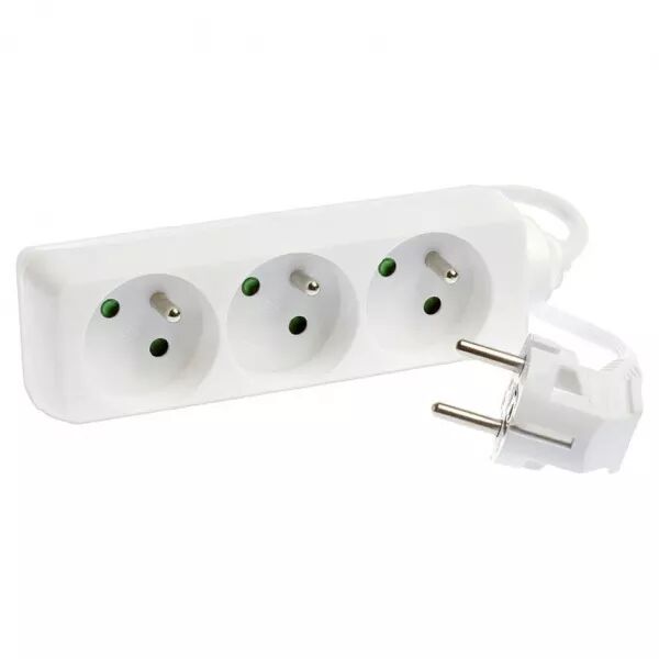 Bloc3pr.2P+T blanc s.int 3G1,5mm� 1,5m