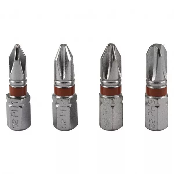 Boite de 4 embouts de vissage 25mm, PH1, 2x PH2, PH3 (084392)