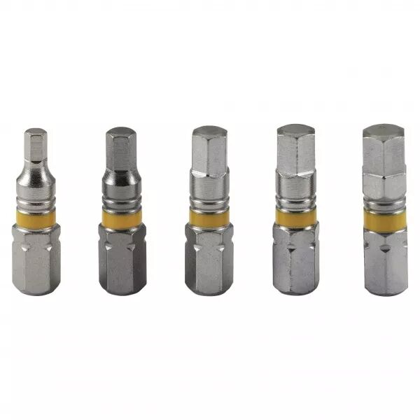 Boite de 5 embouts de vissage 25mm, Hex 3-4-5-6-8 mm (084395)