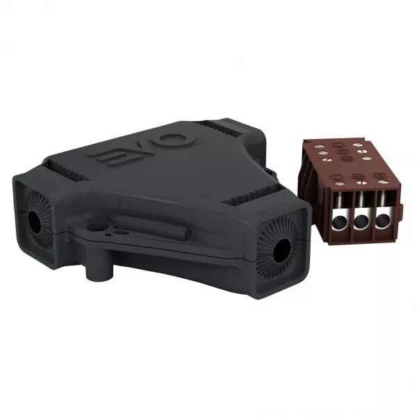 Boite de jonction en T 450V, 24A IP68, connecteur 3P 1-2,5mm� (232212)