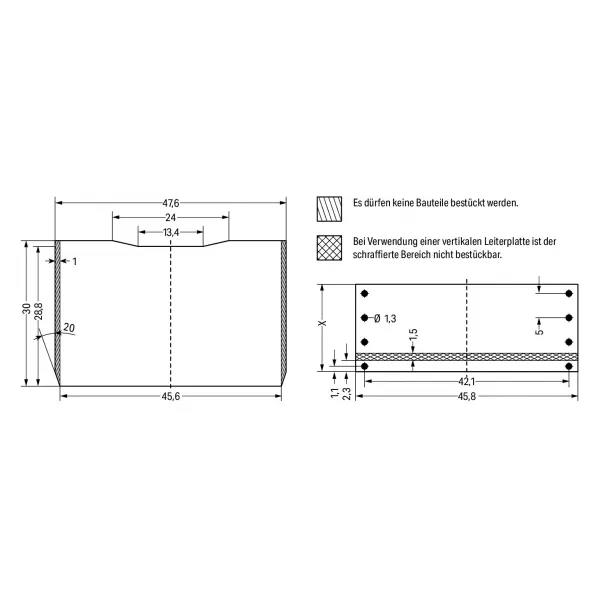 Bo�tiers vides Type 11 Largeur 20 mm, gris (286-112)
