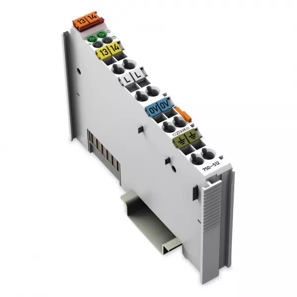 Borne 2 sorties relais 1T 250 V AC - 2 A - avec contacts de puissance750-512