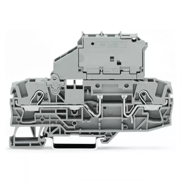 Borne � fusible pour 2 conducteurs avec porte-fusible pivotant, noir (2006-1615)