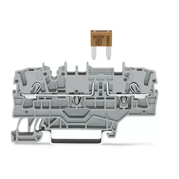 Borne � fusible pour 2 conducteurs pour fusibles plats mini automobile, gris (2002-1981)