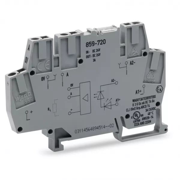 Borne avec optocoupleur 24 Vdc 3A � commutation n�gative859-720
