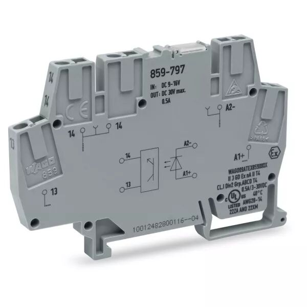 Borne avec optocoupleur 6mm 12 V DC / 3-30 V DC 0,5 A859-797