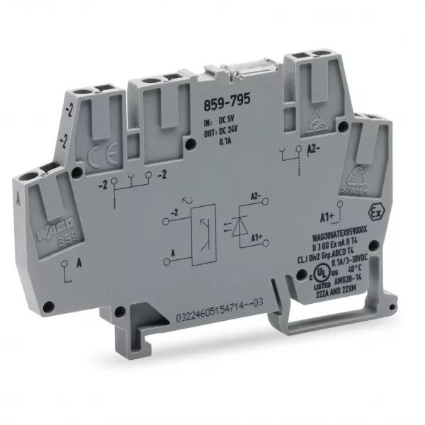 Borne avec optocoupleur miniature, 5 Vdc / 3-30V859-795