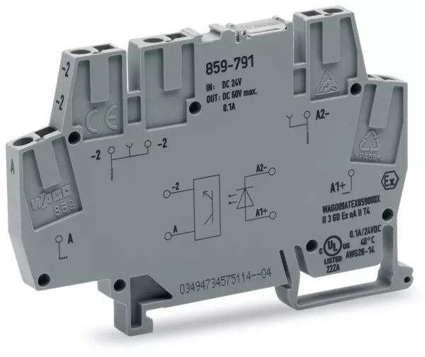 BORNE AVEC OPTOCOUPLEUR MINIATURE 1 RT, 24 VDC