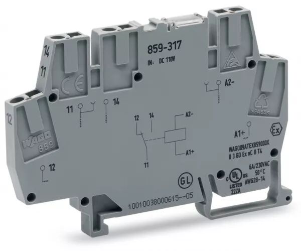 BORNE AVEC RELAIS MINIATURE 1 RT, 115 VDC