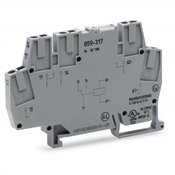 Borne avec relais miniature 1 RT, 115 Vdc859-317
