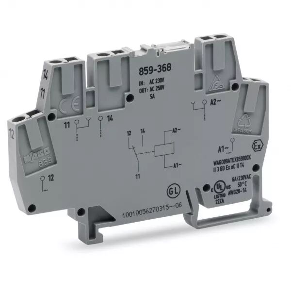 Borne avec relais miniature 1 RT, 230 Vac859-368