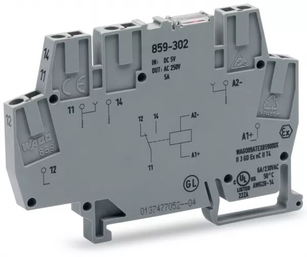 BORNE AVEC RELAIS MINIATURE 1 RT, 5 VDC