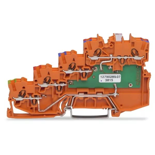 Borne d\'alimentation pour capteurs 4 conducteurs- LED - PE racc Rail (2000-5477/1102-953)