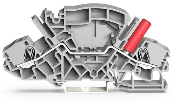 BORNE DE PASSAGE POUR 2 CONDUCTEURS 6MM�, GRIS