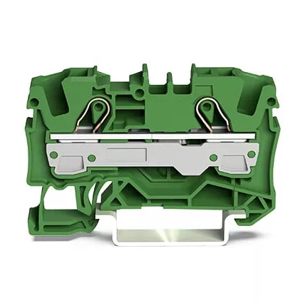 Borne de passage pour 2 conducteurs 6mm�, vert (2006-1201/000-001)