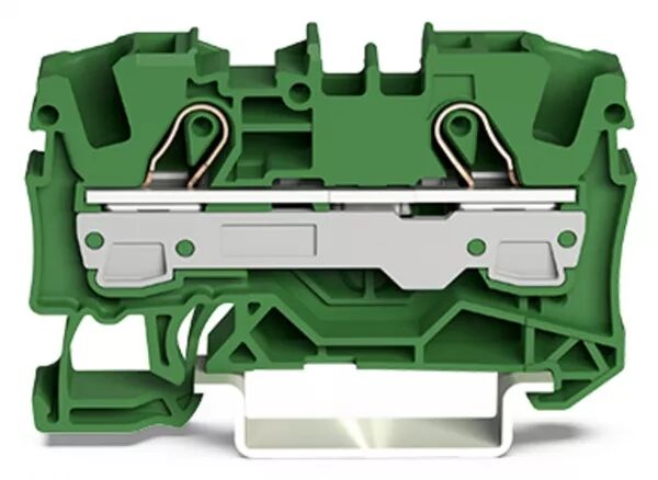 BORNE DE PASSAGE POUR 2 CONDUCTEURS 6MM�, VERT