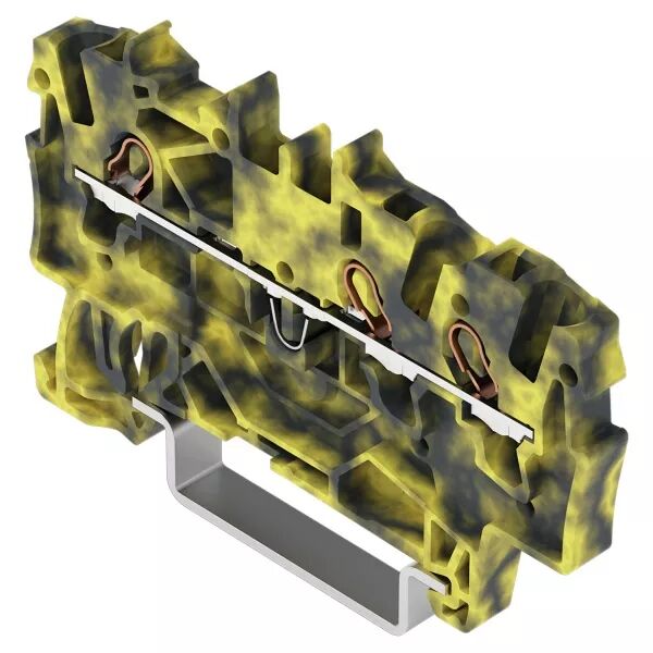 Borne de passage pour 3 conducteurs 1,5mm�, gris fonc�-jaune (2001-1301/000-053)