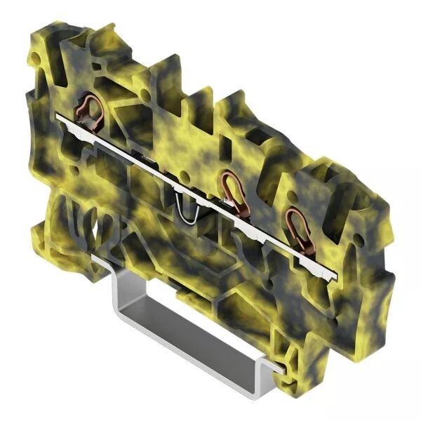 BORNE DE PASSAGE POUR 3 CONDUCTEURS 1,5MM�, GRIS FONC�-JAUNE