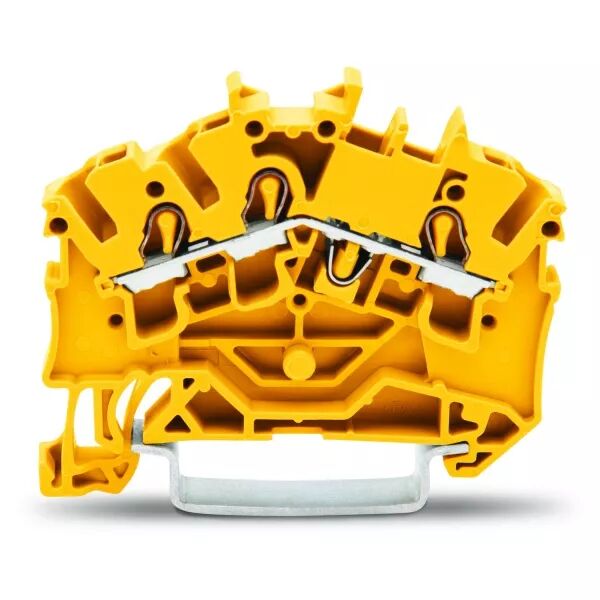 Borne de passage pour 3 conducteurs 2,5mm�, jaune (2002-6306)