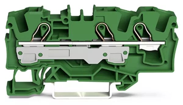 BORNE DE PASSAGE POUR 3 CONDUCTEURS 6MM�, VERT