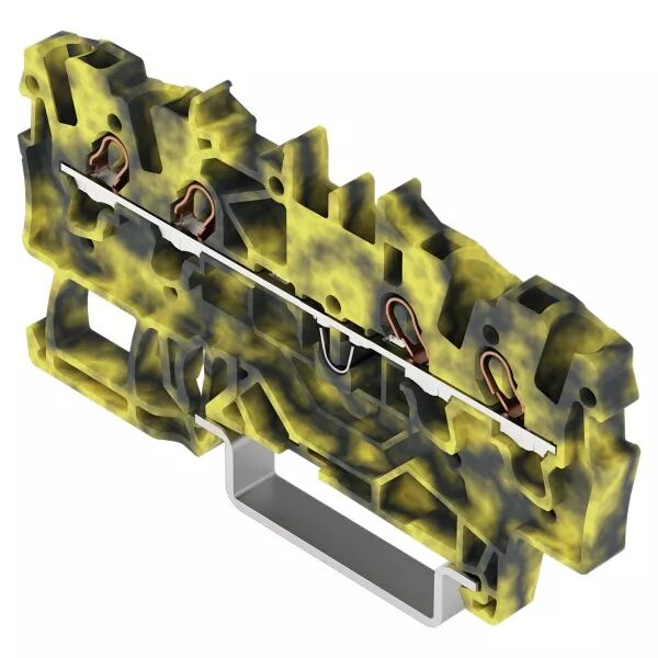 Borne de passage pour 4 conducteurs 1,5mm�, gris fonc�-jaune (2001-1401/000-053)