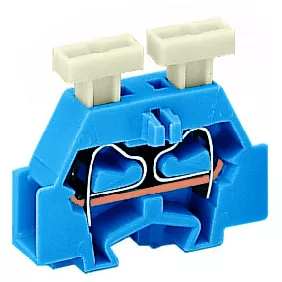 Borne modulaire 2C / 2,5 mm� / Bleu / Bride de fixation / Poussoirs sur 2 cot�s (261-304/341-000)