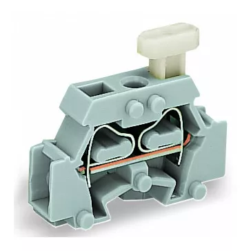 Borne modulaire 2C / 2,5 mm� / Gris / Bride de fixation / Poussoir sur 1 cot� (261-411/331-000)