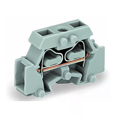 Borne modulaire 2C / 2,5 mm� / Gris / Bride de fixation / Sans poussoir (261-411)