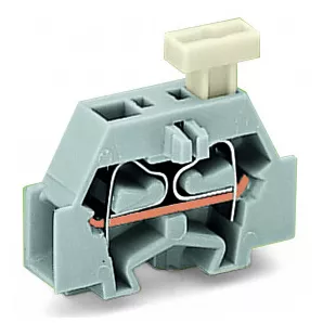 Borne modulaire 2C / 2,5 mm� / Orange / Pied de fixation / Poussoir sur 1 cot� (261-316/331-000)