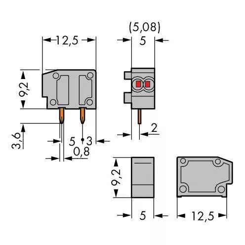 Borne modulaire CI 2C / 2x0,75 mm� / Gris (235-711)