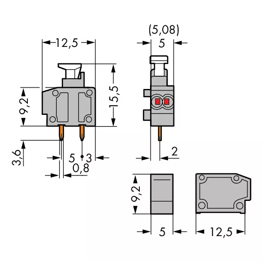 Borne modulaire CI 2C / 2x0,75 mm� / Orange (235-716/331-000)