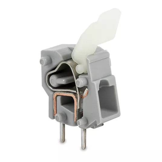 Borne modulaire pour CI  poussoir manuel 2,5mm� pas 5/5.08mm 1 p�le, gris (257-401/333-000)