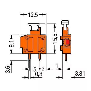 Borne module ci/1c/3.81mm/pouss (235-770)