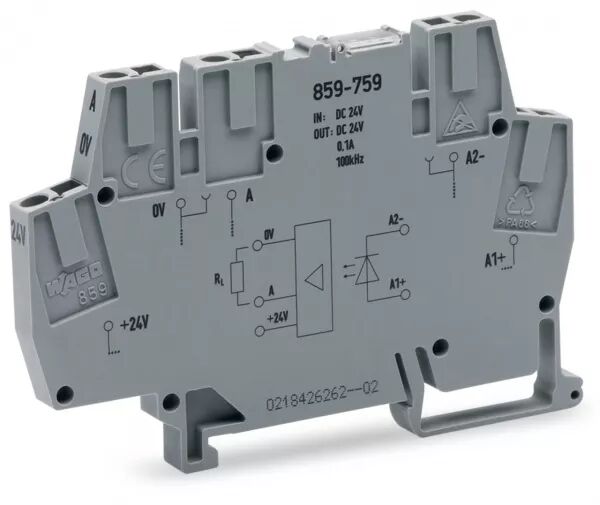 BORNE OPTOCOUPLEUR 24 V DC / 24 V DC - 0.1 A - 100 KHZ