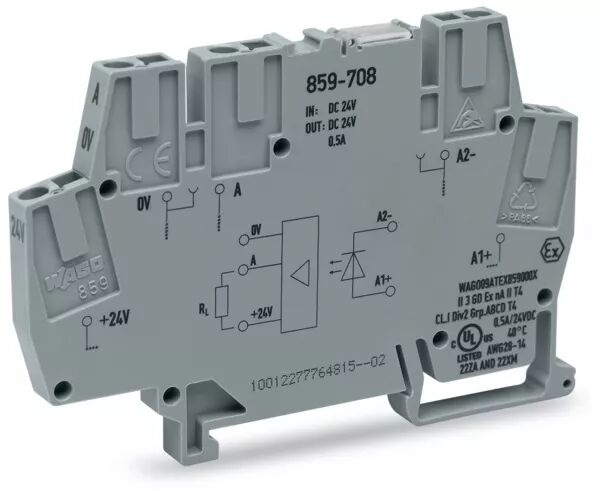 BORNE OPTOCOUPLEUR 24 V DC / 24 V DC - 0.5 A - 25 KHZ - COMMUT. N�G.