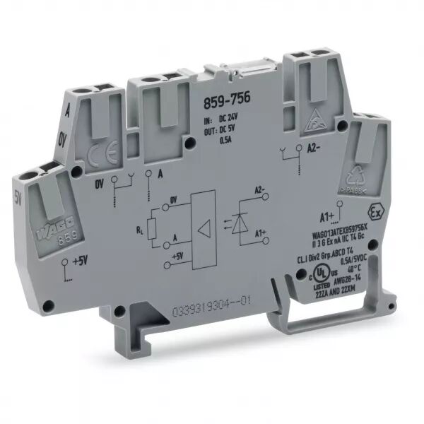 Borne optocoupleur miniature, 24 Vdc / 5 Vdc 0.5 A 10 Khz859-756