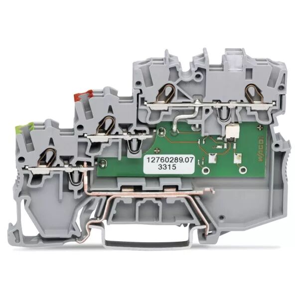 Borne pour capteurs NPN, 3 conducteurs - LED - PE racc Rail (2000-5317/1101-951)