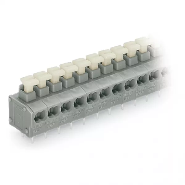 Borne pour CI  2 cond. Bouton-poussoir 0.75mm�, gris (235-452/331-000)