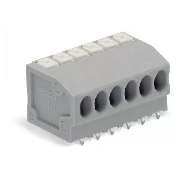 Borne pour CI  Bouton-poussoir 1,5mm� pas3.5mm 2 p�les, gris805-352