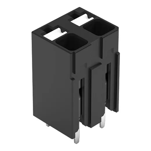 Borne pour circuits imprim�s THR Bouton-poussoir 1,5mm� pas 5mm 2 p�les, noir (2086-3102)