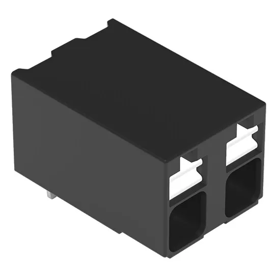 Borne pour circuits imprim�s THR Bouton-poussoir 1,5mm� pas 5mm 2 p�les, noir (2086-3222)