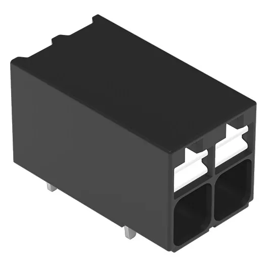 Borne pour circuits imprim�s THR Bouton-poussoir 1,5mm� pas3.5mm 2 p�les, noir (2086-1202/300-000)
