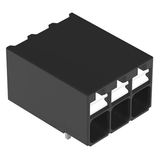 Borne pour circuits imprim�s THR Bouton-poussoir 1,5mm� pas3.5mm 3 p�les, noir (2086-1223/300-000)
