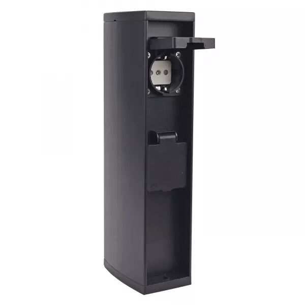 BORNE PRISES 16A POUR JARDIN IP44 IK07 EN ALUMINIUM ANTHRACITE
