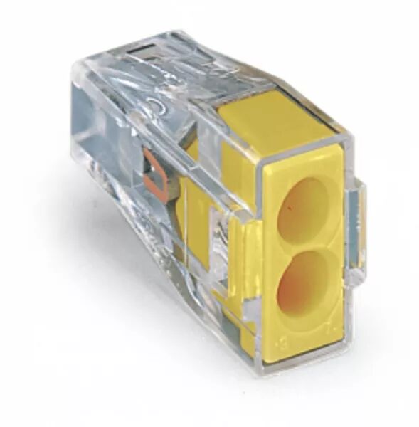 BORNES RIGIDE 2 COND. 2,5MM� TRANSP. JAUNE