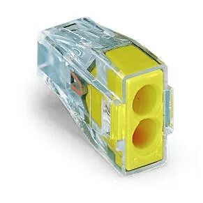 Bornes rigide 2 cond. 2,5mm� transp. jaune773-102