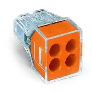 Bornes rigide 4 cond. 2,5mm� transp. orange773-104