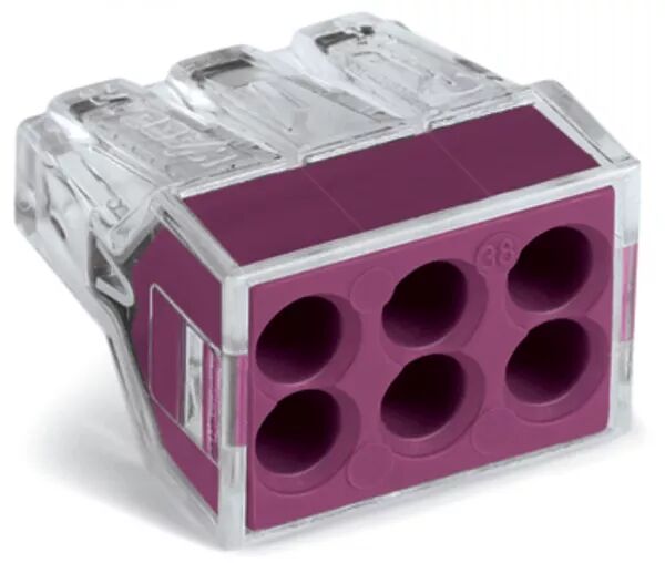BORNES RIGIDE 6 COND. 2,5MM� TRANSP. VIOLET